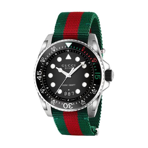 gucci watch men green|gucci dive watch 45mm.